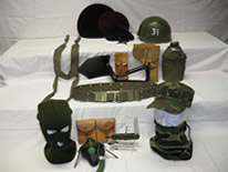 Accessoires militaires, filets de camouflage, matériel de camping